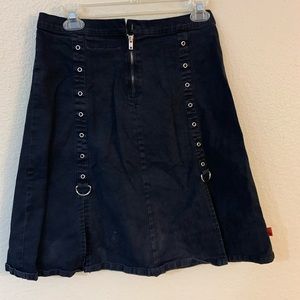 Tripp goth emo black skirt hoops and grommets